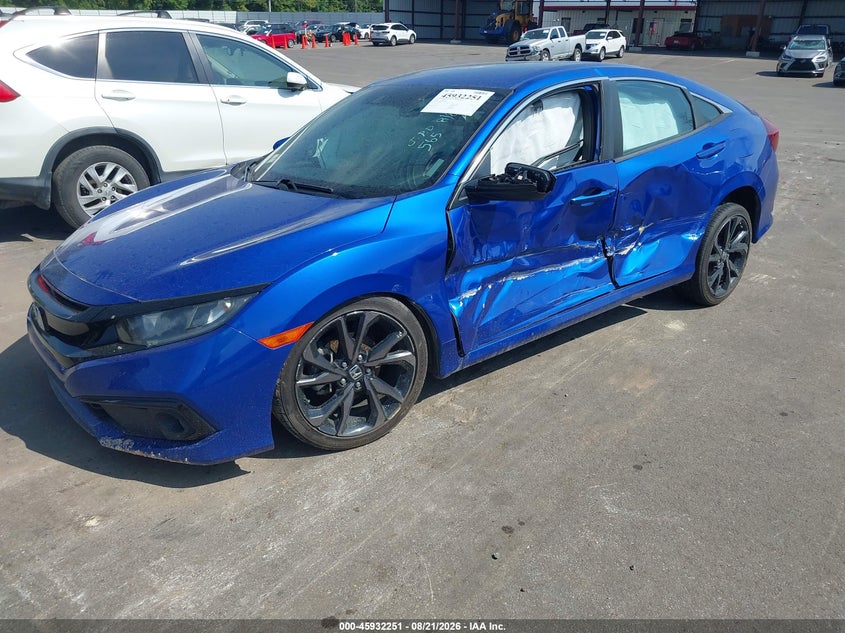 2020 Honda Civic, Оба бока, IAAI, VIN 19XFC2F83LE012410 — фото 2