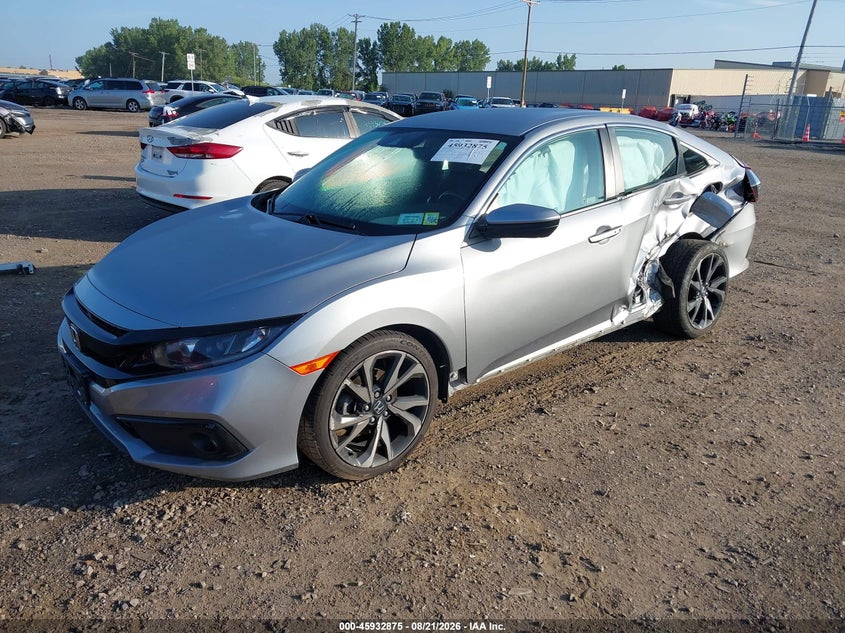 2019 Honda Civic, Left Rear, IAAI, VIN 2HGFC2F8XKH600714 — photo 2