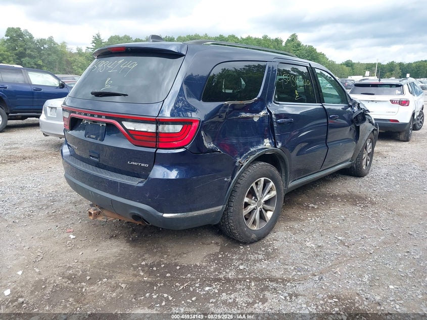 Vin: 1c4rdjdg2gc362655, lot: 46433274, dodge durango limited 20164