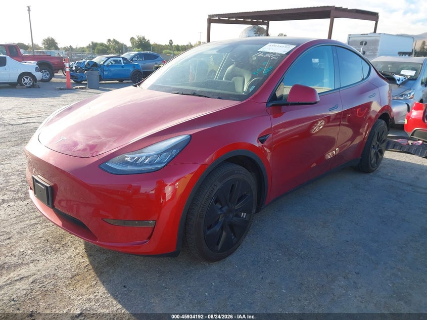 2021 Tesla Model Y, Rear, IAAI, VIN 5YJYGDEE0MF244796 — photo 2