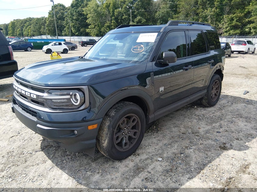 Vin: 3fmcr9b60nrd43404, lot: 46433705, ford bronco sport big bend 20222