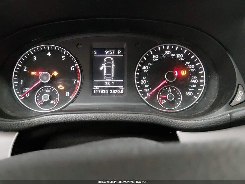 2012 VOLKSWAGEN PASSAT SEDAN 2.5L I-5 DOHC, VVT, 170HP
