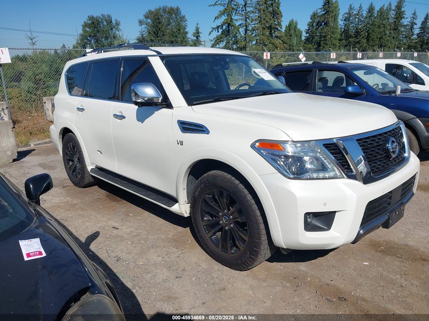 Vin: jn8ay2nc3k9581282, lot: 46433810, nissan armada platinum 20191