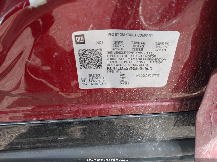BUICK ENVISTA 2024 VIN KL47LBE28RB066500