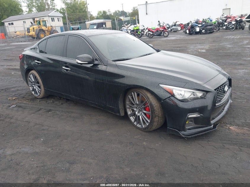 Vin: jn1fv7drxpm590551, lot: 46434238, infiniti q50 red sport 400 awd 20231