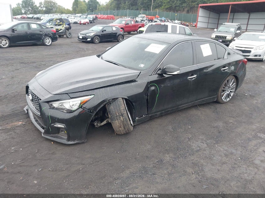 Vin: jn1fv7drxpm590551, lot: 46434238, infiniti q50 red sport 400 awd 20232