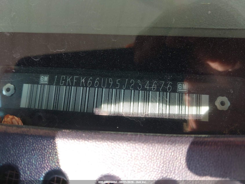 GMC YUKON XL 1500 2005 VIN 1GKFK66U95J234676