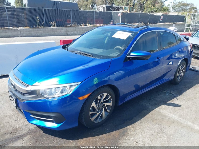 2016 Honda Civic, Удар сзади, IAAI, VIN 19XFC2F79GE203309 — фото 2