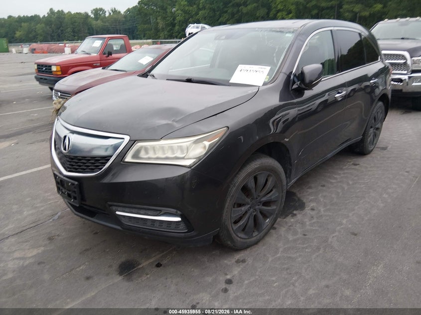 2016 Acura MDX, Правый перёд, IAAI, VIN 5FRYD4H69GB001987 — фото 2