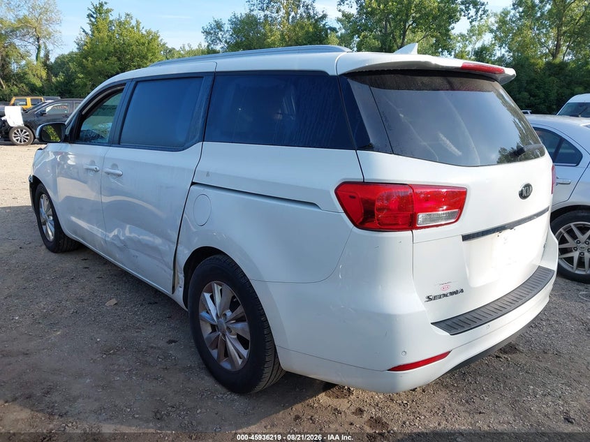 Vin: kndmb5c12g6203492, lot: 46435360, kia sedona lx 20163