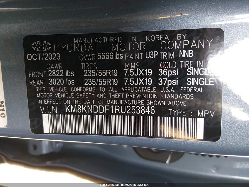 HYUNDAI IONIQ 5 2024 VIN KM8KNDDF1RU253846