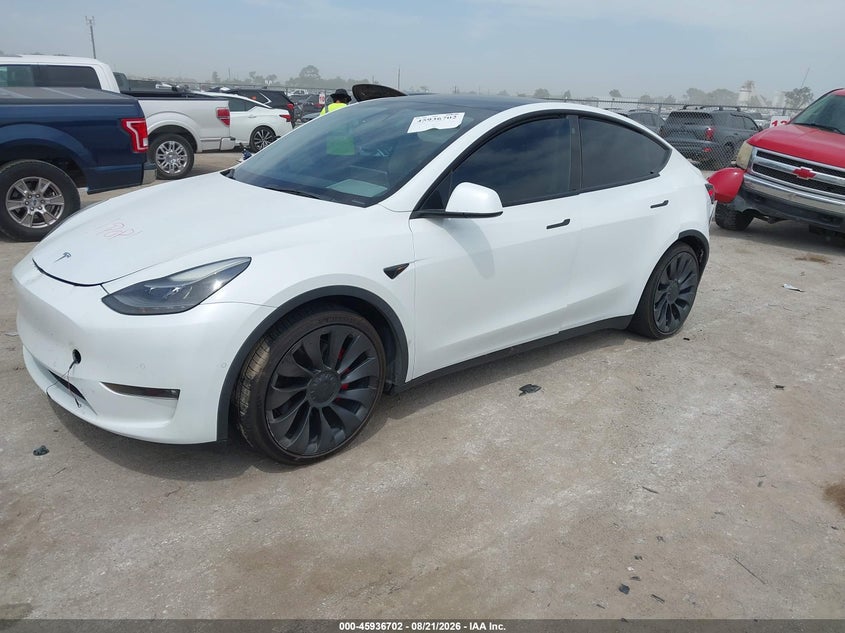 Vin: 7saygdef3nf327071, lot: 46435843, tesla model y performance dual motor all-wheel drive 20222