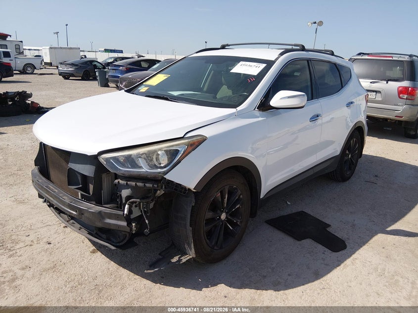 2018 Hyundai Santa Fe, Front End, IAAI, VIN 5NMZU4LA0JH075032 — photo 2