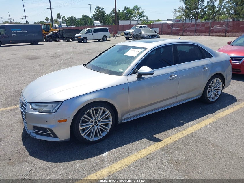 2017 AUDI A4 SEDAN 2.0L I-4 DI, DOHC, VVT, TURBO, 252HP