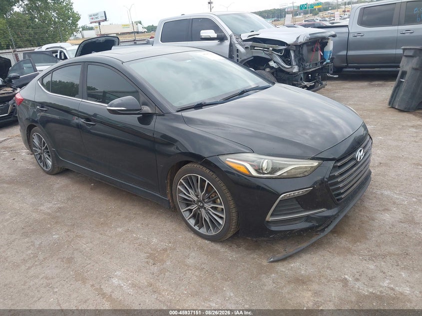 2018 Hyundai Elantra Sport, Перед і зад, IAAI, VIN KMHD04LB7JU469257