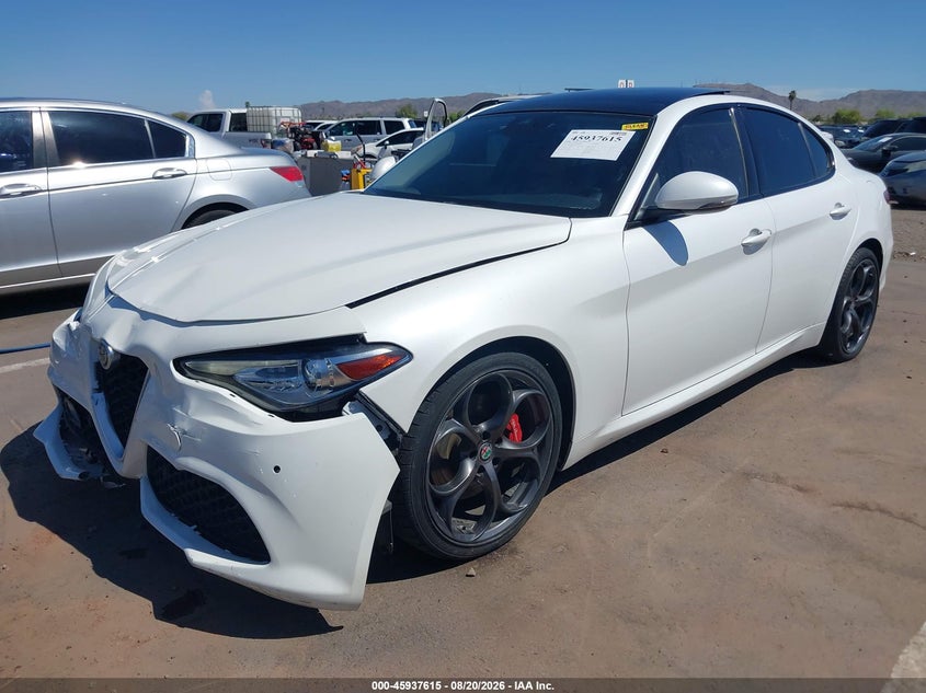 2019 Alfa Romeo Giulia Ti Sport Rwd, Удар спереди, IAAI, VIN ZARFAMBN9K7615637 — фото 2