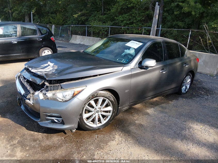 2016 Infiniti Q50, Front & Rear, IAAI, VIN JN1EV7AR2GM340043 — photo 2