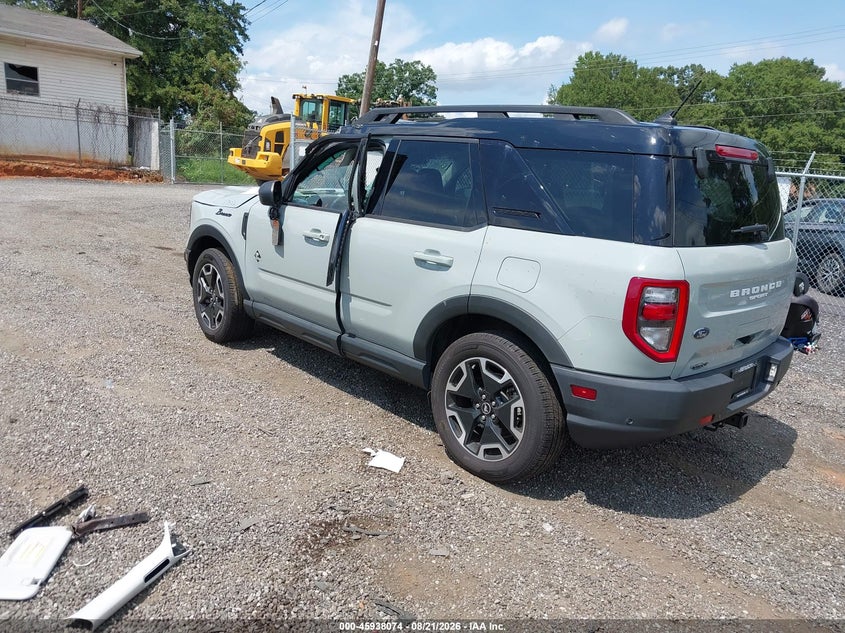 Vin: 3fmcr9c62nrd66326, lot: 46437246, ford bronco sport outer banks 20223