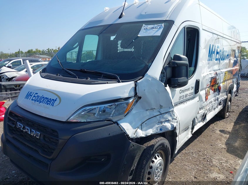 Vin: 3c6mrvjg0re108243, lot: 46437635, ram promaster 3500 cargo van tradesman high roof 159 wb ext w/pass seat 20242