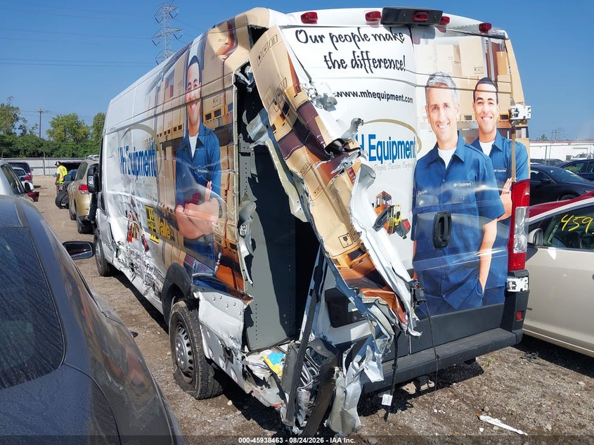 Vin: 3c6mrvjg0re108243, lot: 46437635, ram promaster 3500 cargo van tradesman high roof 159 wb ext w/pass seat 20243