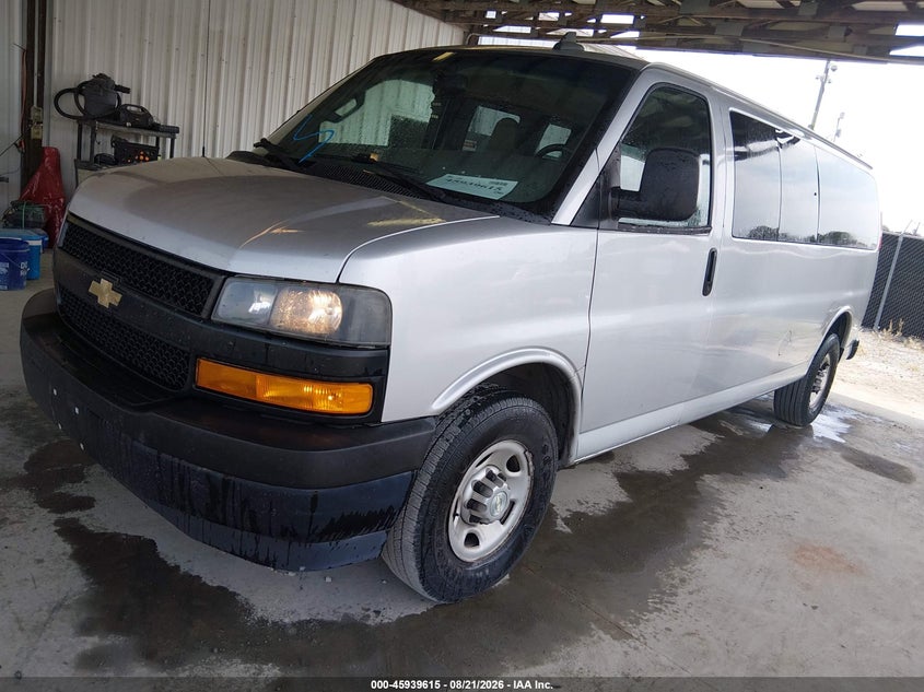 Vin: 1gazgnfg4l1253673, lot: 46438787, chevrolet express passenger rwd 3500 extended wheelbase ls 20202