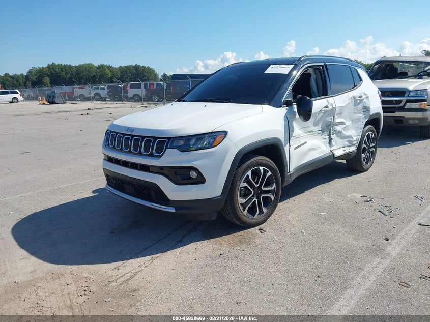Vin: 3c4njdcb5nt190718, lot: 46438841, jeep compass limited 4x4 20222