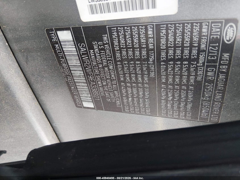 2014 LAND ROVER RANGE ROVER SPORT 3.0L V6 SUPERCHARGED HSE · Фото 9