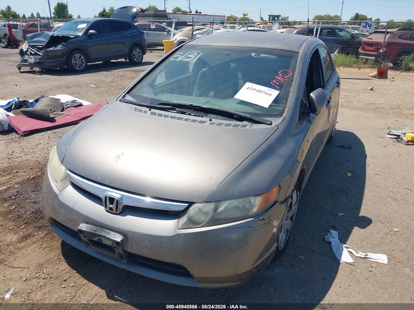 2006 Honda Civic Lx, Right Rear, IAAI, VIN 1HGFA165X6L109316 — photo 2