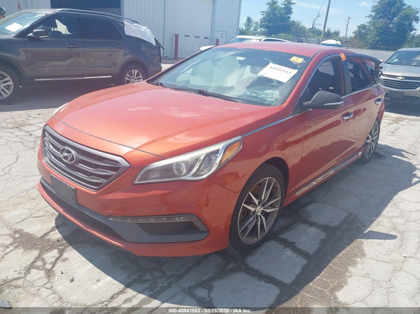 2015 Hyundai Sonata, Біо/хімія, IAAI, VIN 5NPE34AB1FH086807 — фото 2