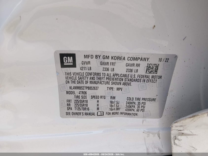 BUICK ENCORE GX 2023 VIN KL4MMBS27PB052637