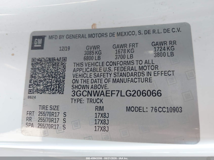 2020 CHEVROLET SILVERADO 1500 2WD  LONG BED WT - zdjęcie 9