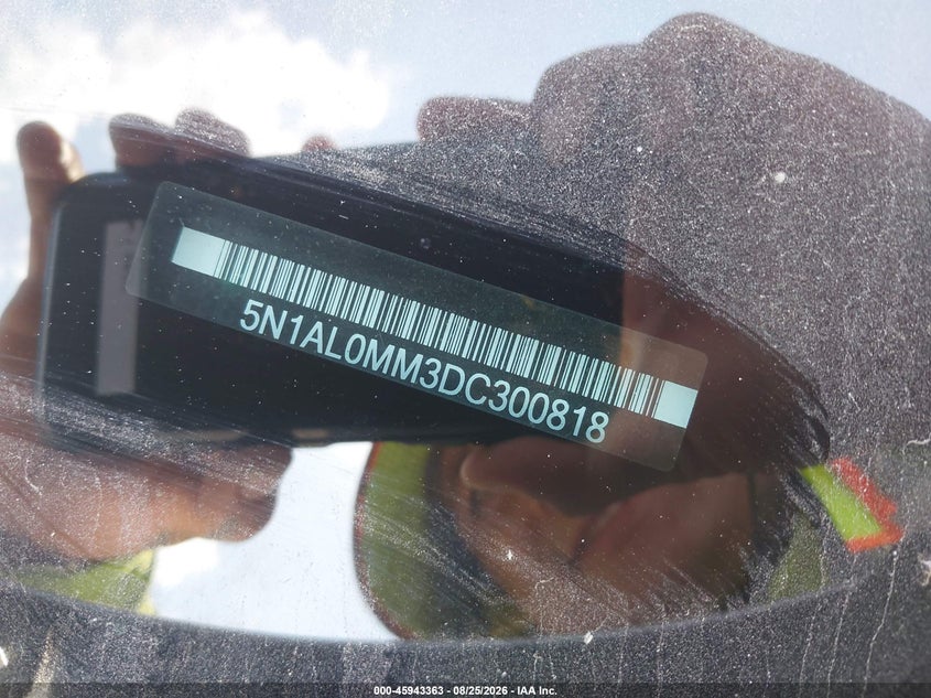 INFINITI JX35 2013 VIN 5N1AL0MM3DC300818