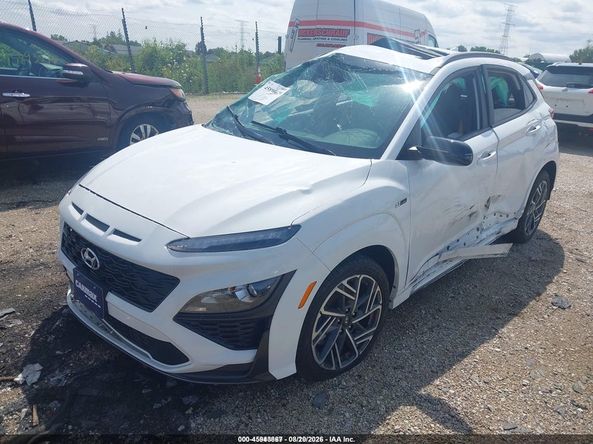 2023 Hyundai Kona N Line, Left & Right Side, IAAI, VIN KM8K33A32PU047216 — photo 2