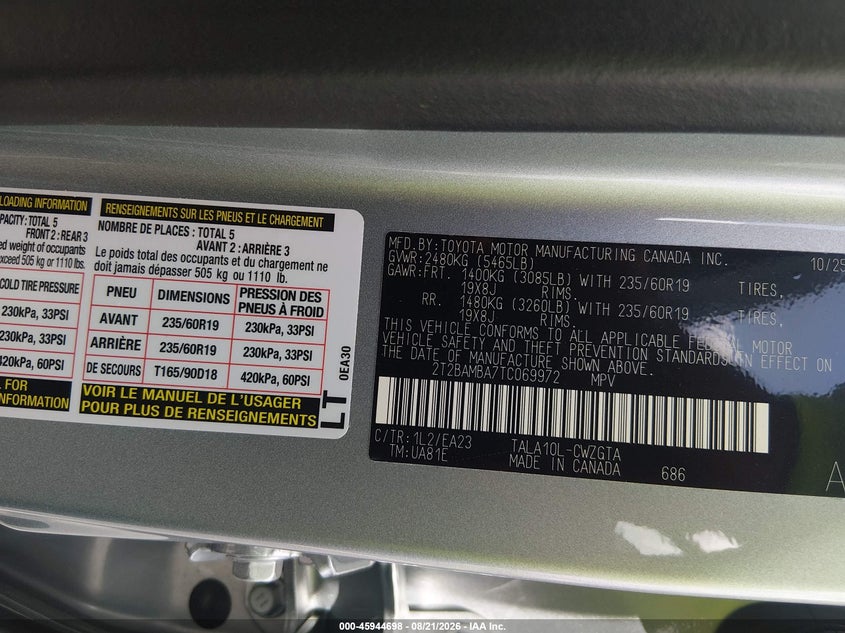 2026 LEXUS RX SPORT UTILITY VEHICLE 2.4L I-4 DI, DOHC, VVT, TURBO, PREMIUM , 275HP
