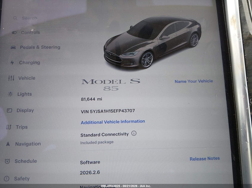 2014 TESLA MODEL S auction photo 7