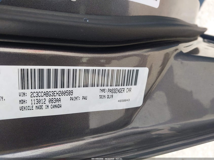CHRYSLER 300 2014 VIN 2C3CCABG3EH200589
