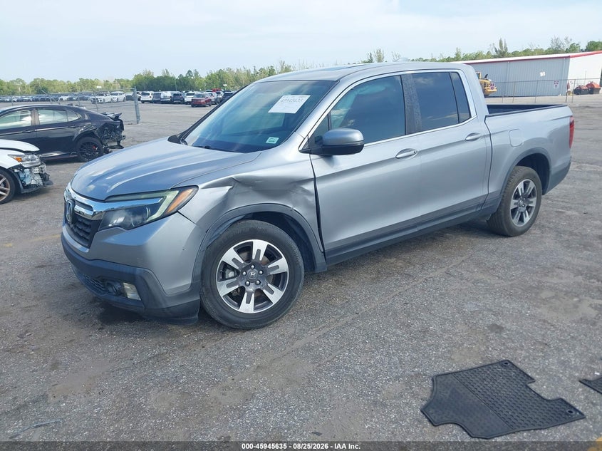 2019 Honda Ridgeline, Front End, IAAI, VIN 5FPYK3F67KB000874 — photo 2