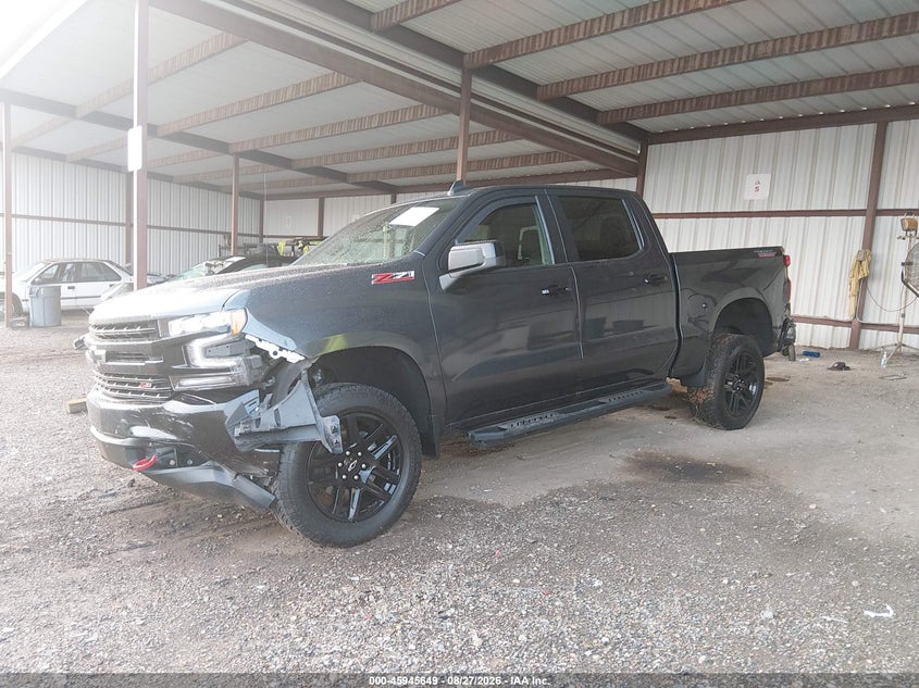 Vin: 1gcpyfel0mz392590, lot: 46444821, chevrolet silverado 1500 4wd  short bed lt trail boss 20212
