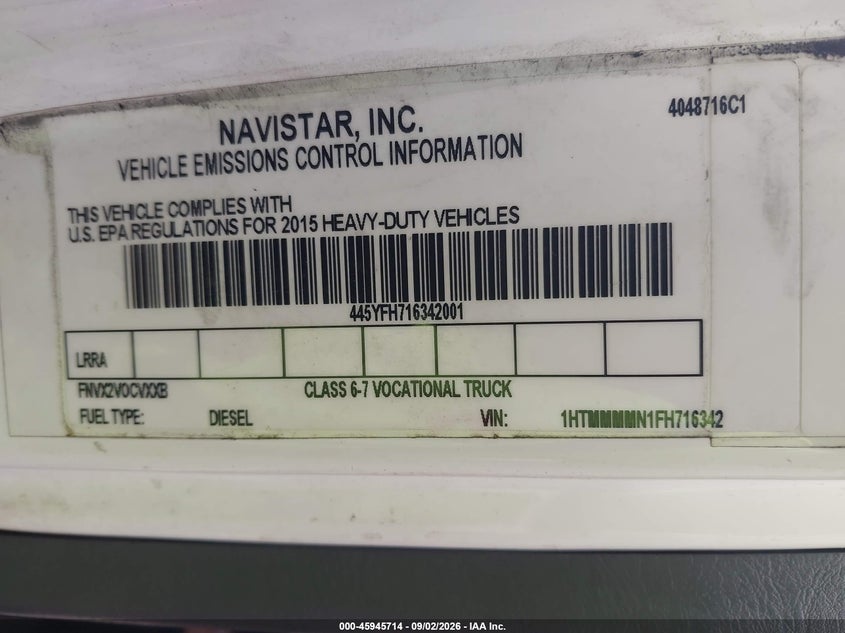 2015 INTERNATIONAL 4000 auction photo 8