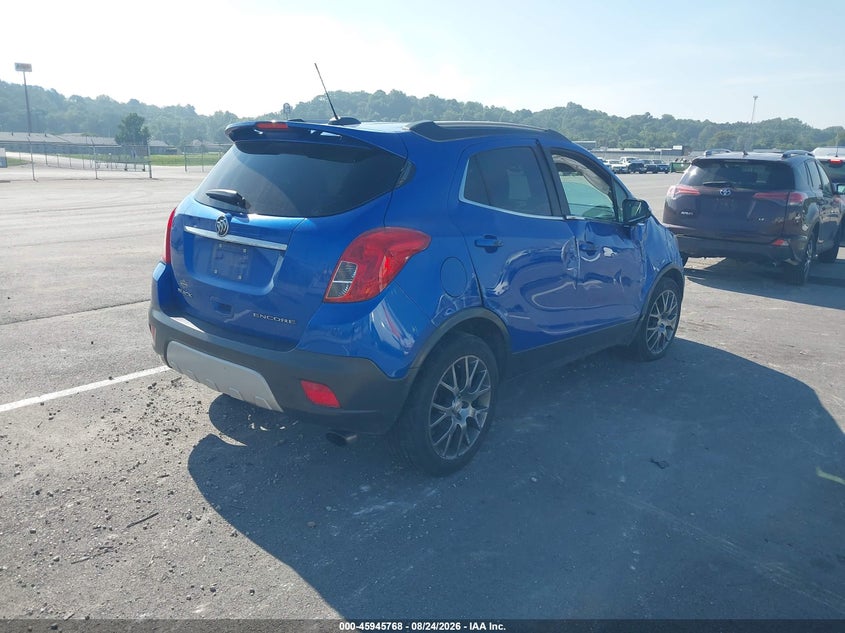 Vin: kl4cj1sm4gb748453, lot: 46444940, buick encore sport touring 20164