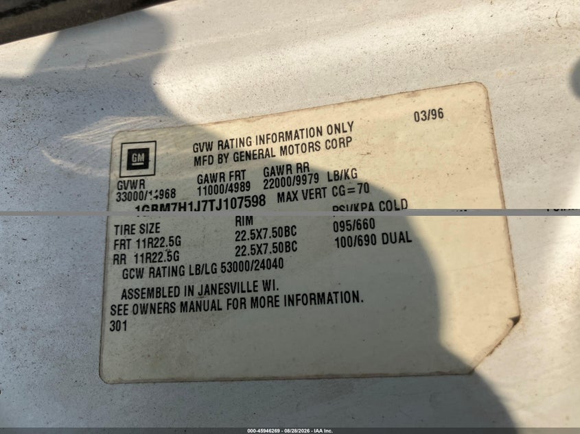 1996 CHEVROLET KODIAK auction photo 8