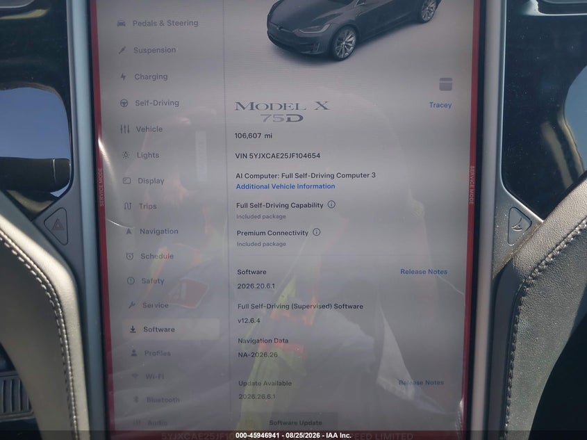 TESLA MODEL X 2018 VIN 5YJXCAE25JF104654