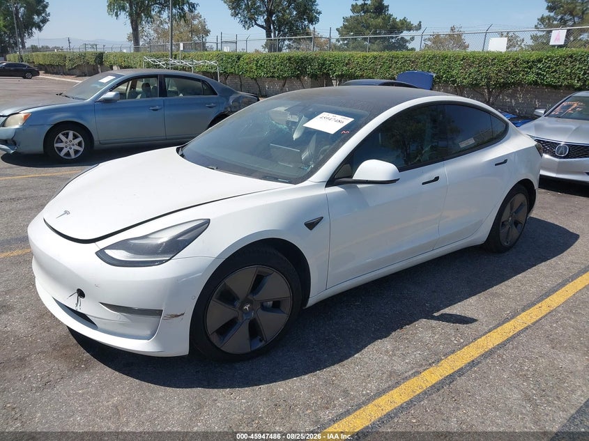 Vin: 5yj3e1ea7mf003524, lot: 46446658, tesla model 3 standard range plus rear-wheel drive 20212