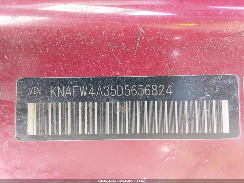 KIA FORTE 2013 VIN KNAFW4A35D5656824