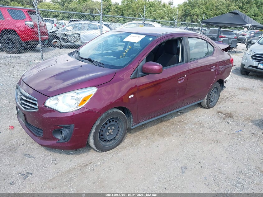 2019 Mitsubishi Mirage, Rear, IAAI, VIN ML32F3FJ8KHF08218 — photo 2