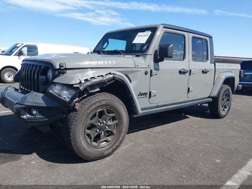 2021 Jeep Gladiator, Левый бок, IAAI, VIN 1C6HJTAG8ML580820 — фото 2