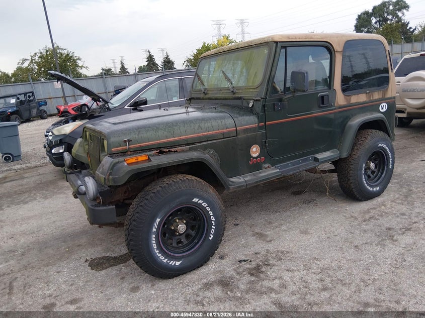 1995 Jeep Wrangler, Звичайний знос, IAAI, VIN 1J4FY49S9SP274963 — фото 2