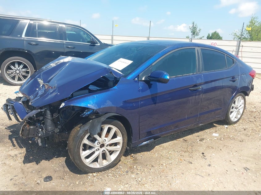 2018 Hyundai Elantra Sel, Front & Rear, IAAI, VIN 5NPD84LF6JH231703 — photo 2