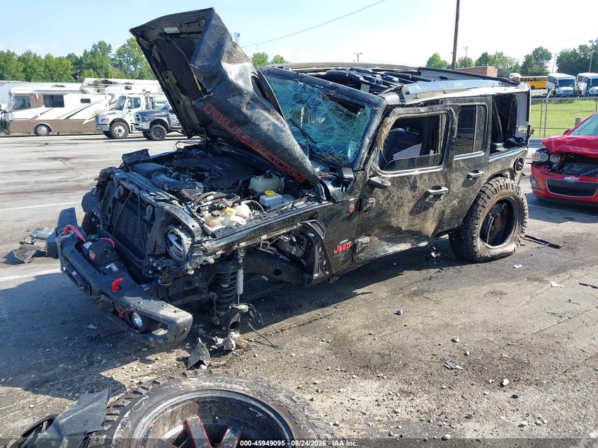 2021 Jeep Wrangler Unlimited Rubicon 4X4, Rollover, IAAI, VIN 1C4HJXFG4MW525708 — photo 2