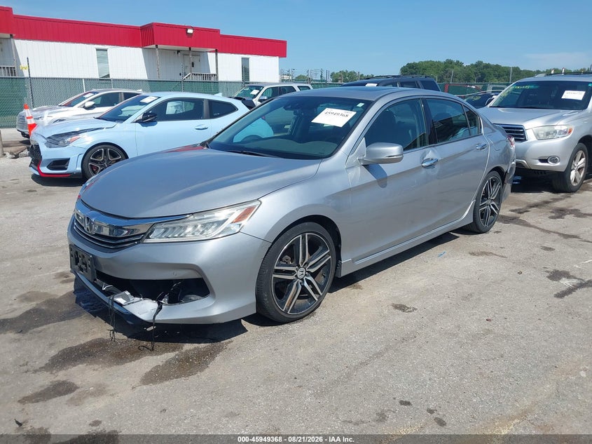 2016 Honda Accord, Front & Rear, IAAI, VIN 1HGCR3F91GA017583 — photo 2